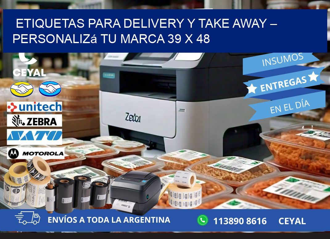 Etiquetas para delivery y take away – Personalizá tu marca 39 x 48