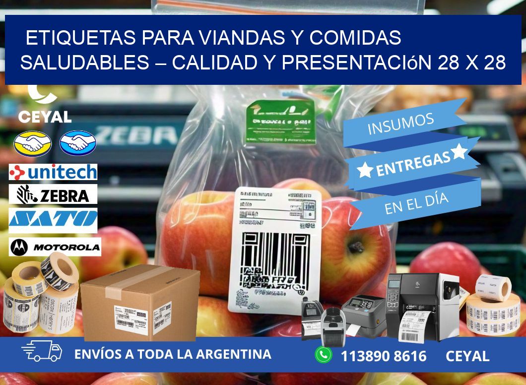 Etiquetas para viandas y comidas saludables – Calidad y presentación 28 x 28