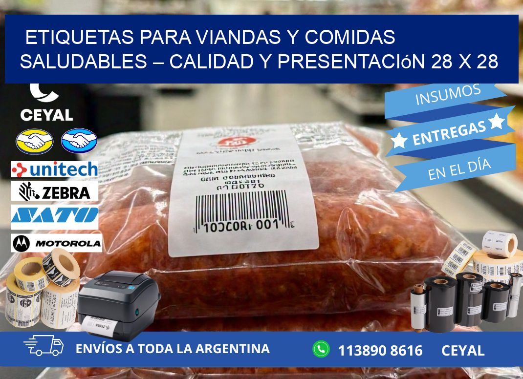 Etiquetas para viandas y comidas saludables – Calidad y presentación 28 x 28