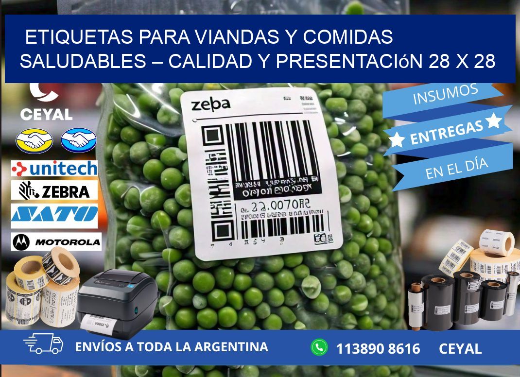 Etiquetas para viandas y comidas saludables – Calidad y presentación 28 x 28