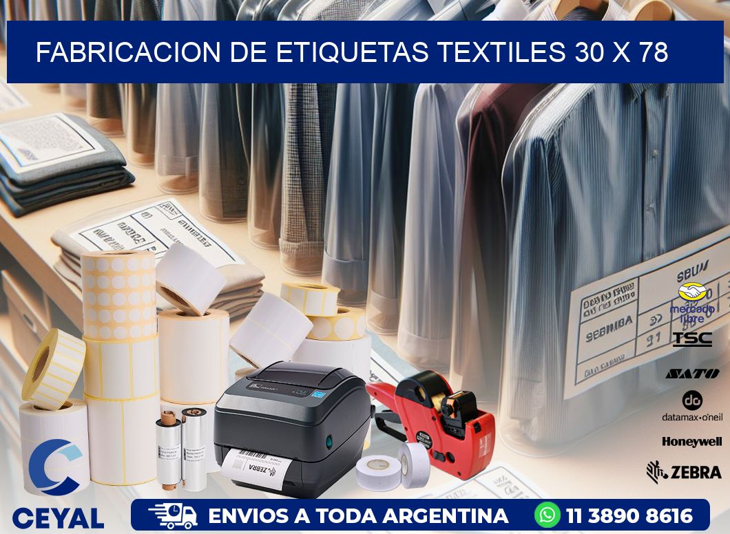 FABRICACION DE ETIQUETAS TEXTILES 30 x 78