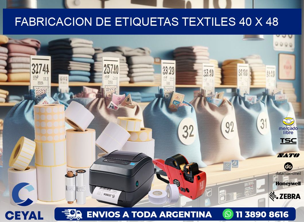 FABRICACION DE ETIQUETAS TEXTILES 40 x 48