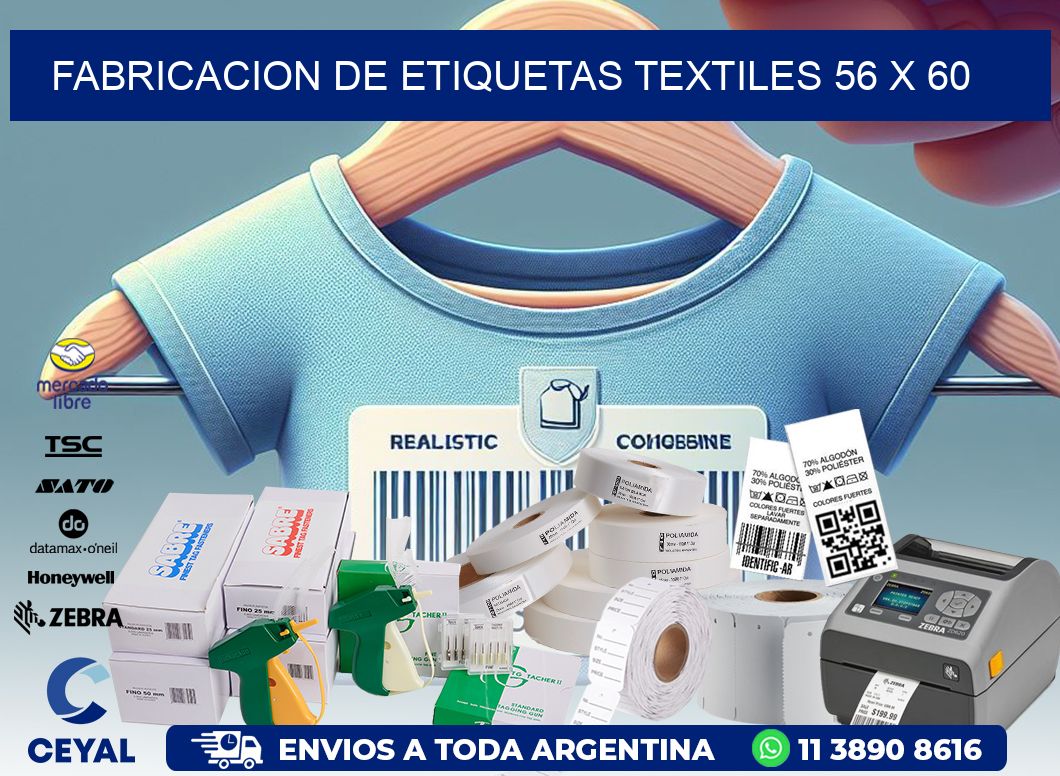 FABRICACION DE ETIQUETAS TEXTILES 56 x 60