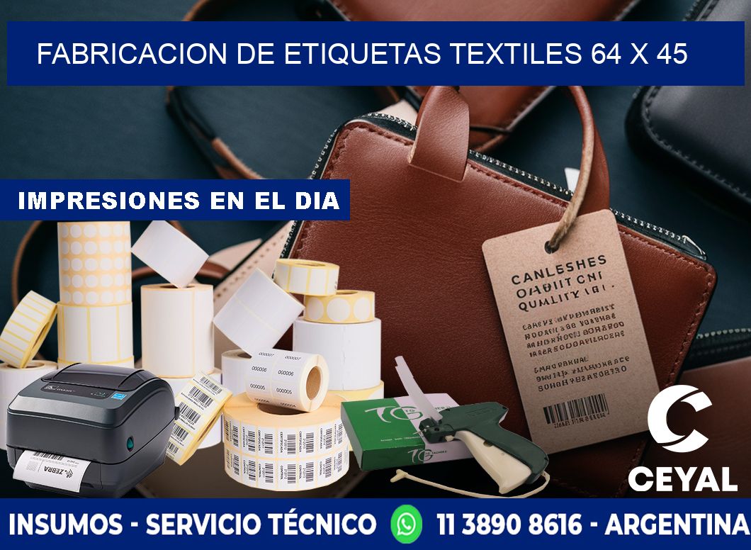 FABRICACION DE ETIQUETAS TEXTILES 64 x 45