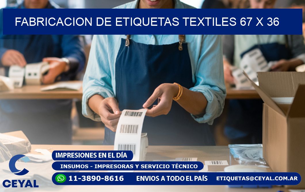 FABRICACION DE ETIQUETAS TEXTILES 67 x 36