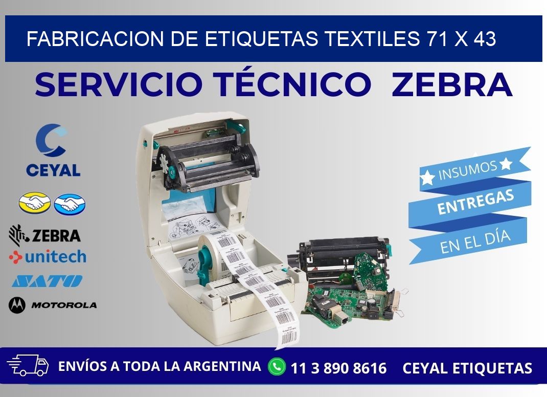 FABRICACION DE ETIQUETAS TEXTILES 71 x 43