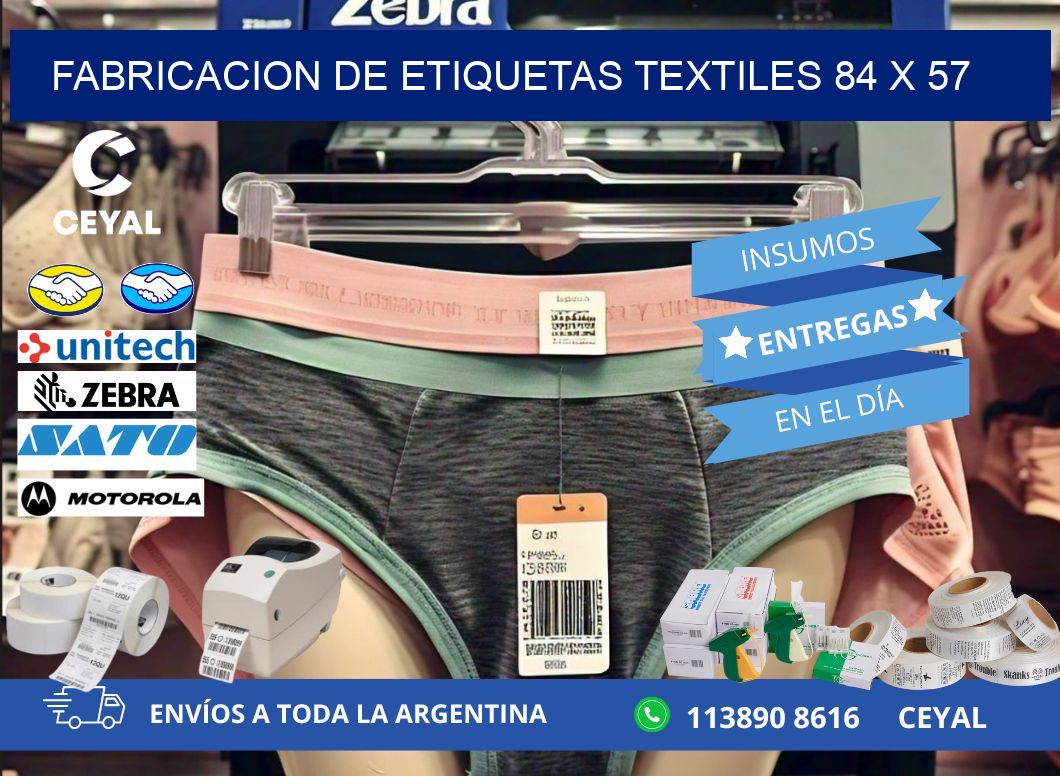 FABRICACION DE ETIQUETAS TEXTILES 84 x 57