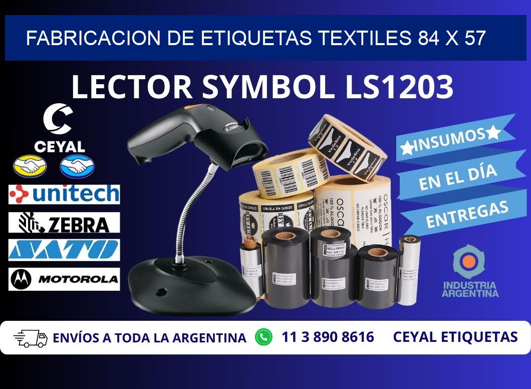 FABRICACION DE ETIQUETAS TEXTILES 84 x 57