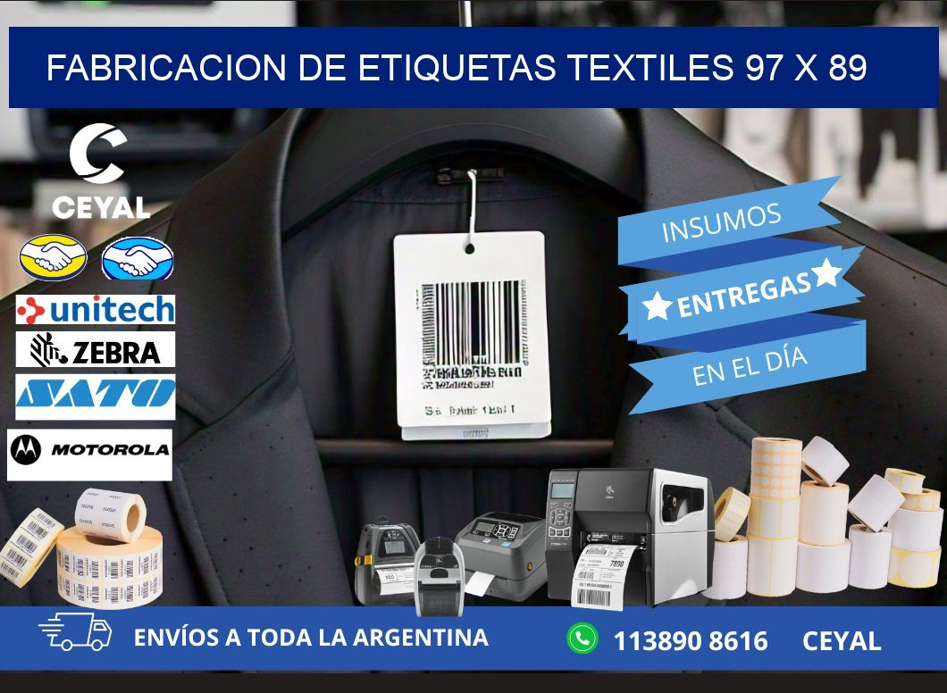 FABRICACION DE ETIQUETAS TEXTILES 97 x 89