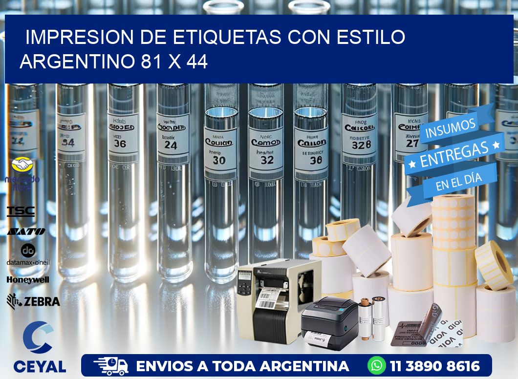 Impresion de Etiquetas con Estilo Argentino 81 x 44