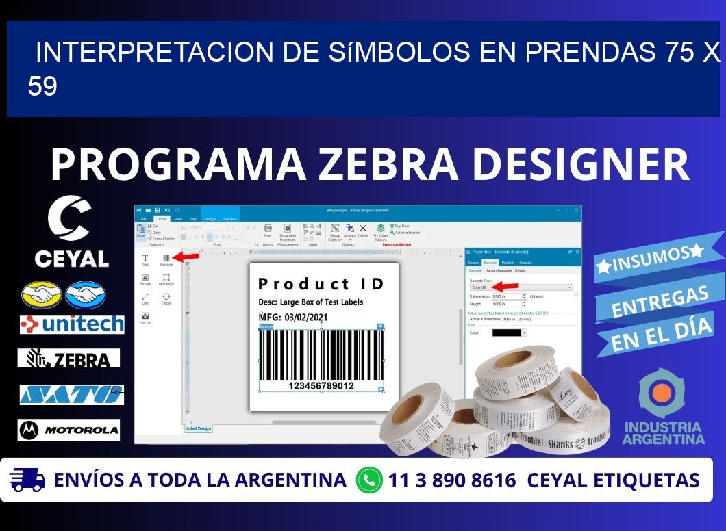 Interpretacion de Símbolos en Prendas 75 x 59