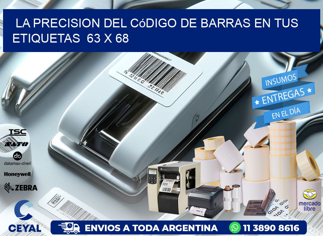 La Precision del Código de Barras en tus Etiquetas  63 x 68