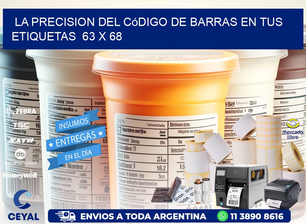 La Precision del Código de Barras en tus Etiquetas  63 x 68