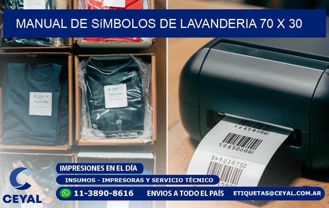 Manual de Símbolos de Lavanderia 70 x 30