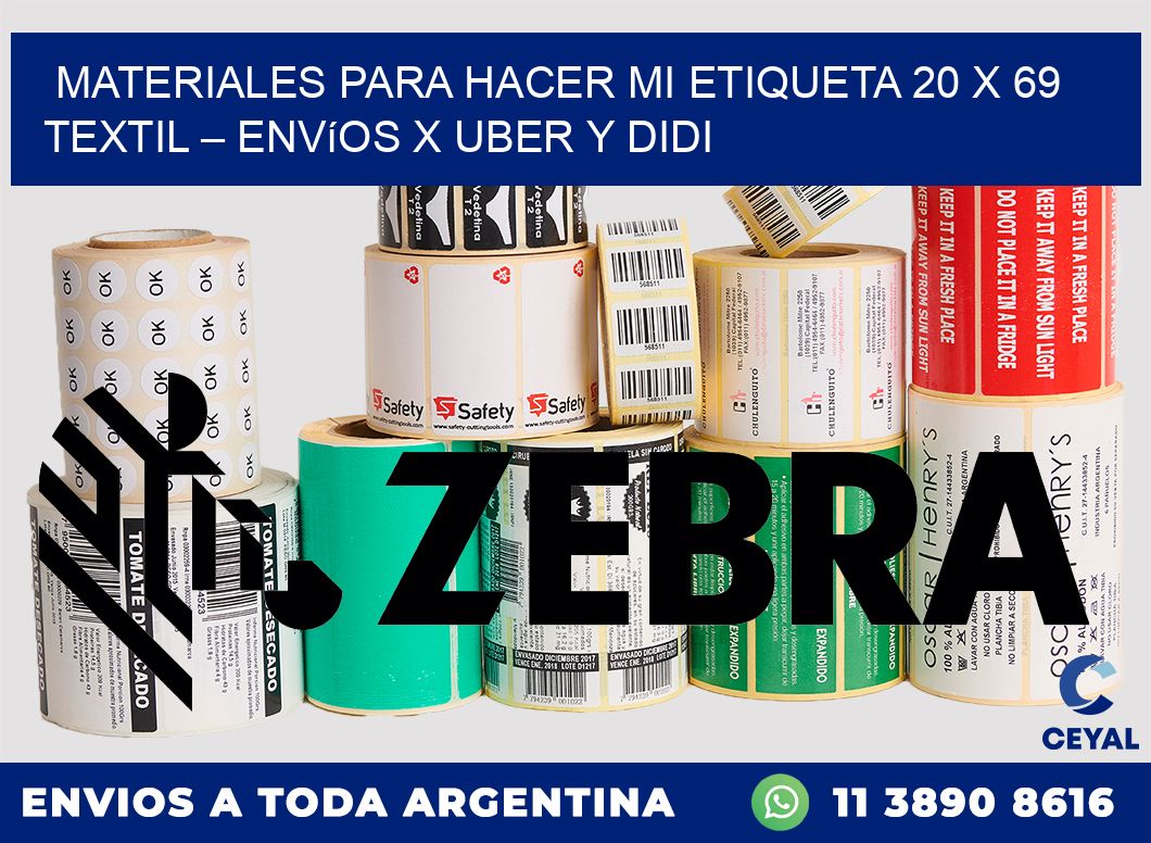 Materiales para hacer mi Etiqueta 20 x 69 textil – Envíos x Uber y DiDi