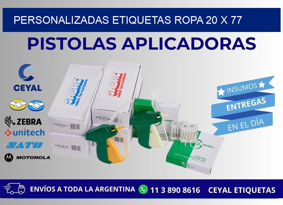 PERSONALIZADAS ETIQUETAS ROPA 20 x 77