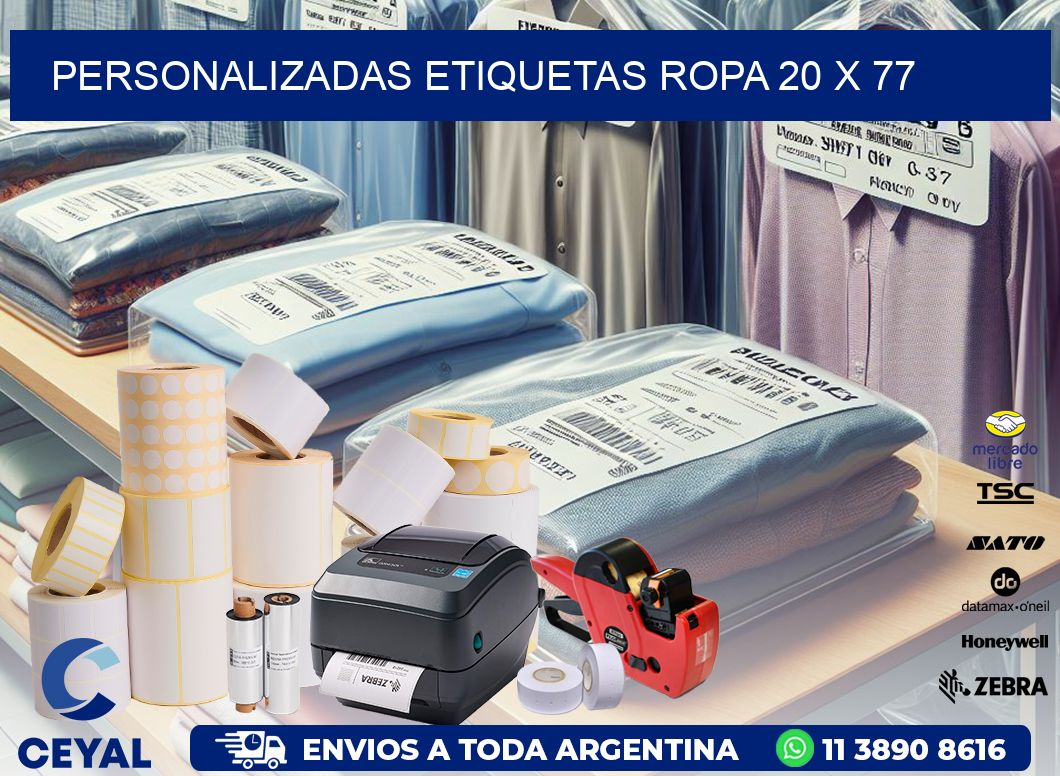 PERSONALIZADAS ETIQUETAS ROPA 20 x 77
