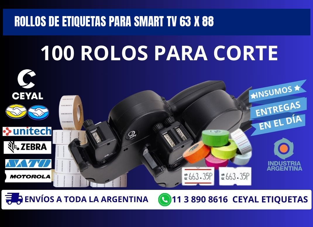 ROLLOS DE ETIQUETAS PARA SMART TV 63 x 88