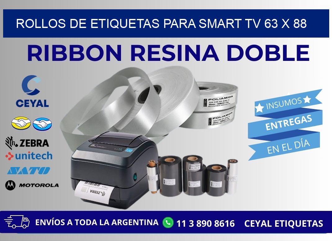 ROLLOS DE ETIQUETAS PARA SMART TV 63 x 88