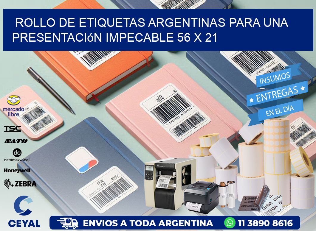 Rollo de Etiquetas Argentinas para una Presentación Impecable 56 x 21