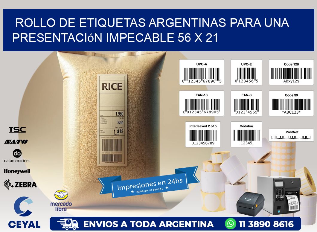 Rollo de Etiquetas Argentinas para una Presentación Impecable 56 x 21