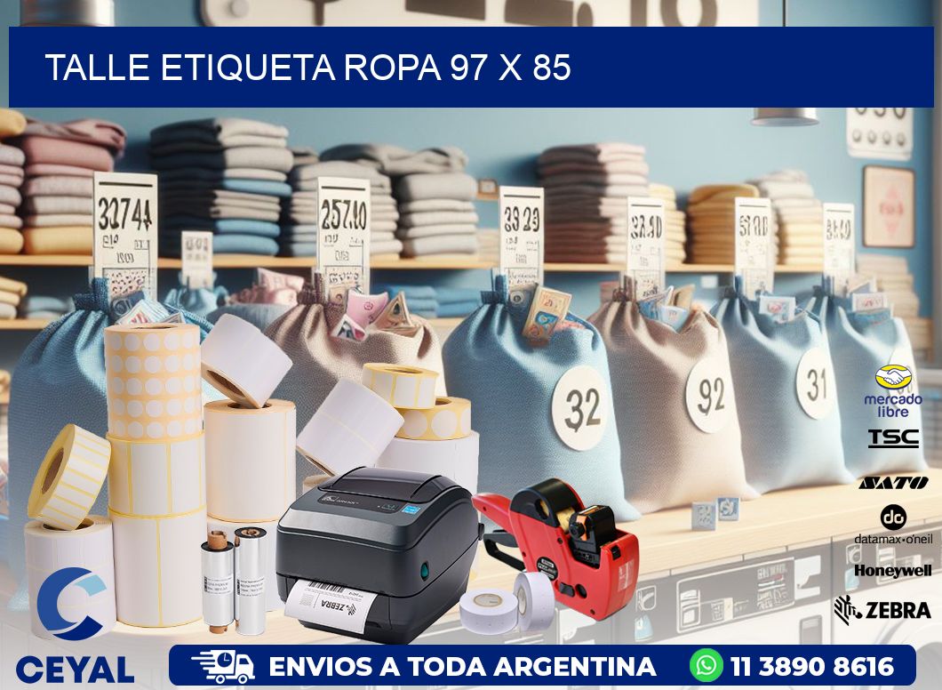 TALLE ETIQUETA ROPA 97 x 85