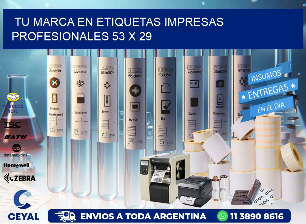 Tu Marca en Etiquetas Impresas Profesionales 53 x 29