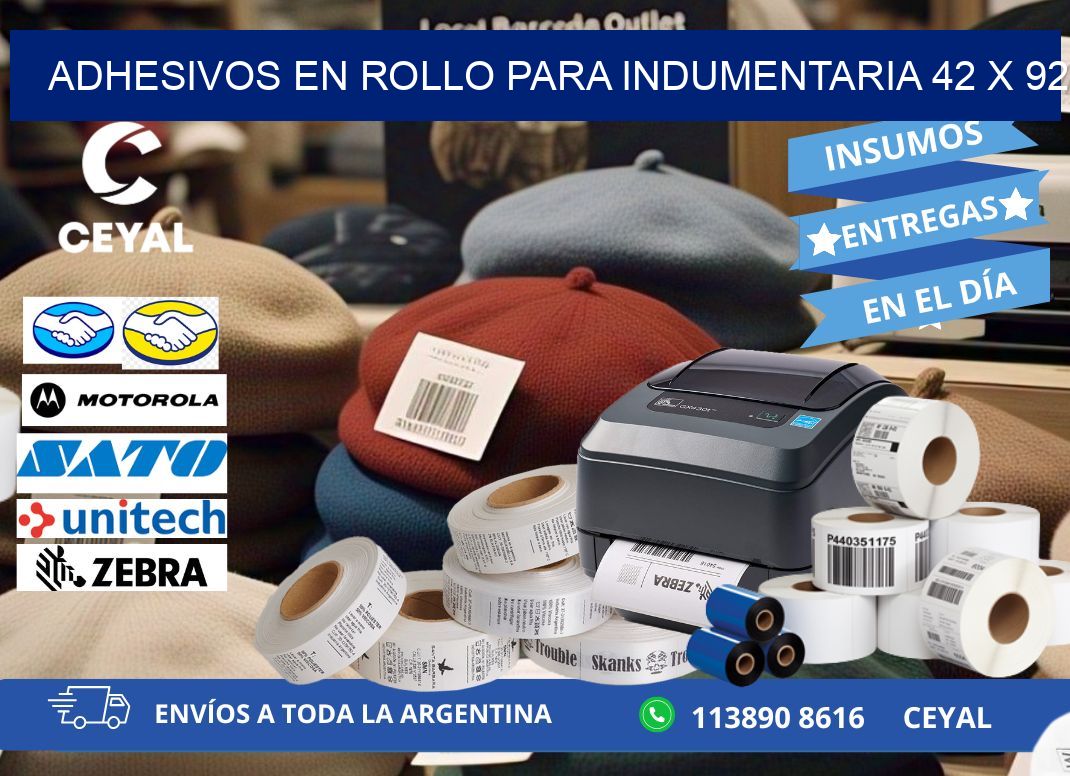 ADHESIVOS EN ROLLO PARA INDUMENTARIA 42 x 92