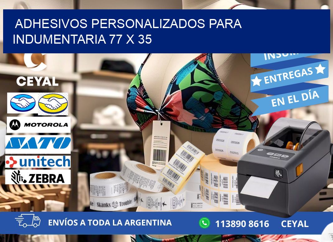 ADHESIVOS PERSONALIZADOS PARA INDUMENTARIA 77 x 35