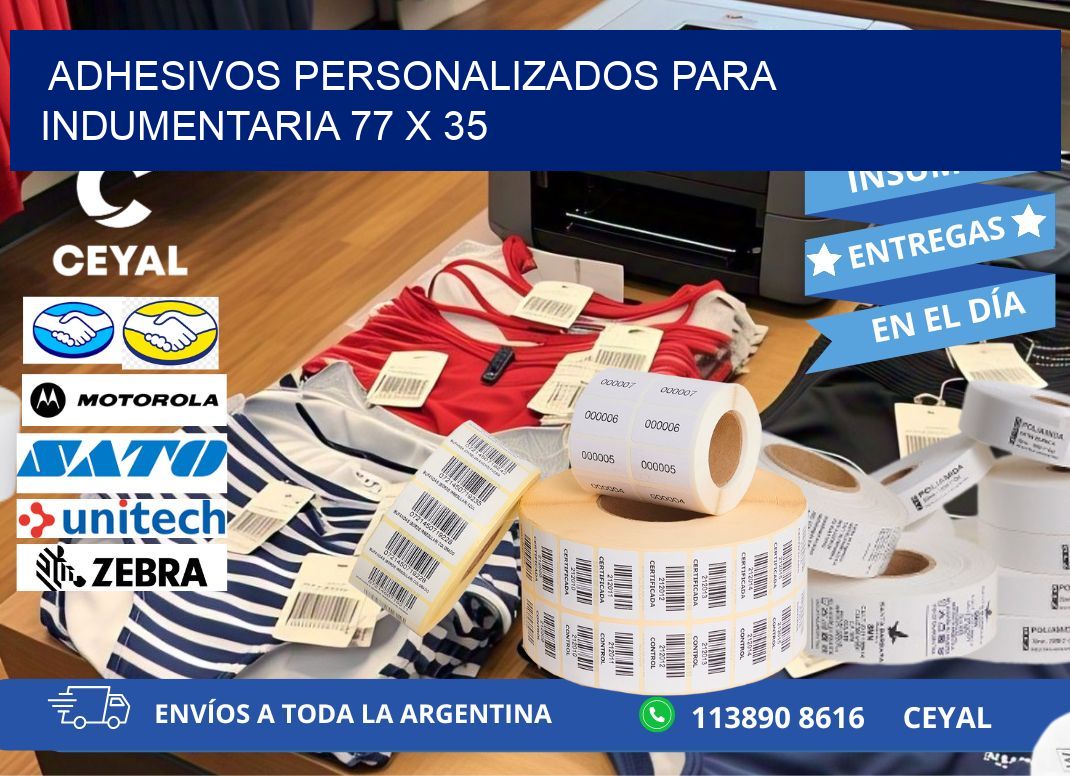 ADHESIVOS PERSONALIZADOS PARA INDUMENTARIA 77 x 35