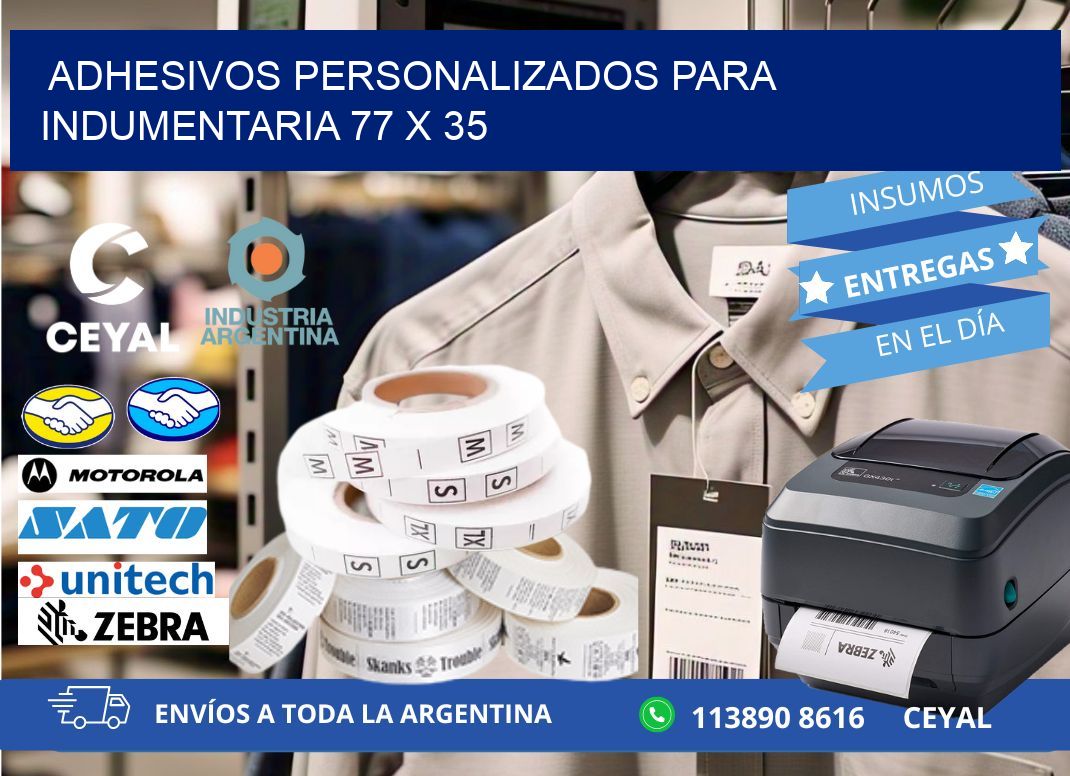 ADHESIVOS PERSONALIZADOS PARA INDUMENTARIA 77 x 35