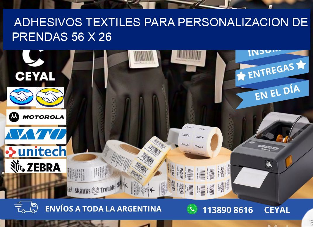 ADHESIVOS TEXTILES PARA PERSONALIZACION DE PRENDAS 56 x 26