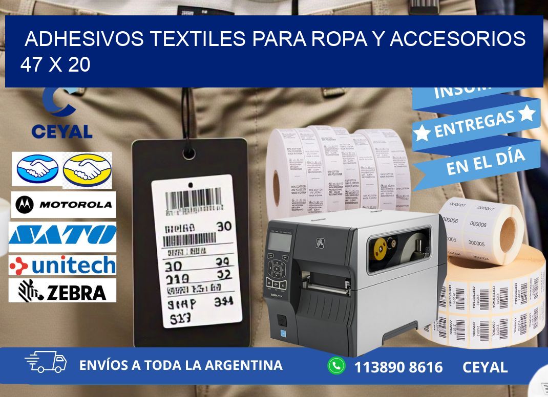 ADHESIVOS TEXTILES PARA ROPA Y ACCESORIOS 47 x 20