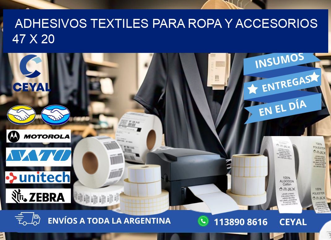 ADHESIVOS TEXTILES PARA ROPA Y ACCESORIOS 47 x 20