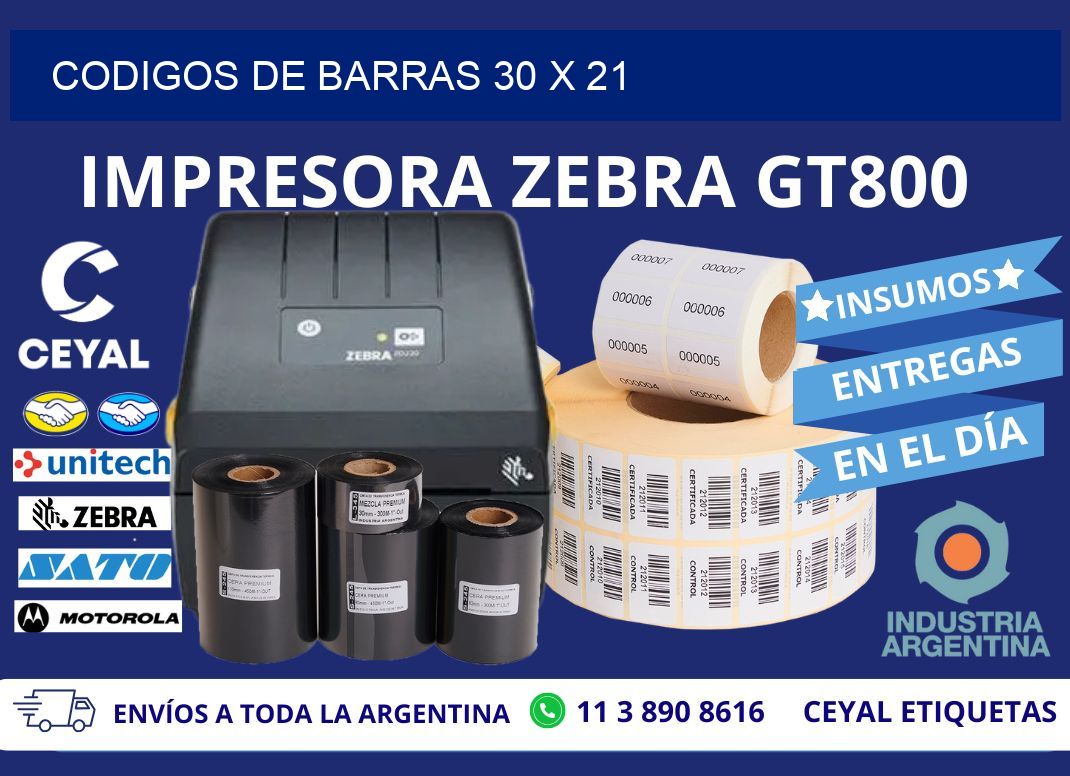 CODIGOS DE BARRAS 30 x 21