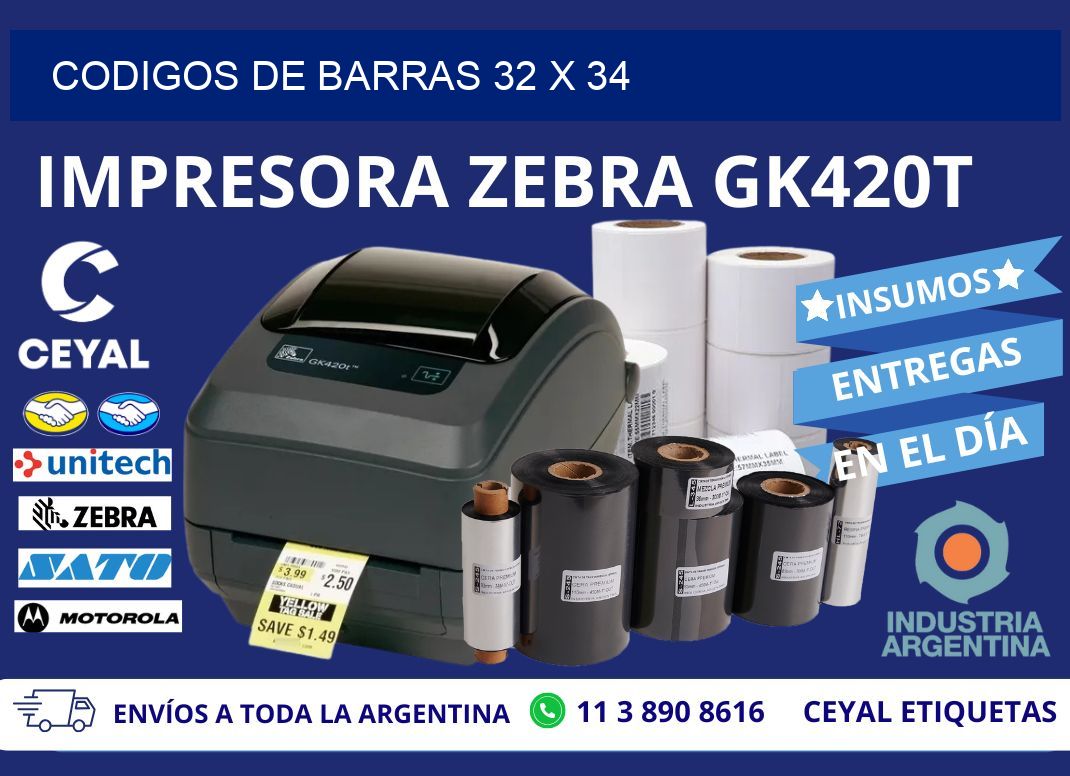 CODIGOS DE BARRAS 32 x 34