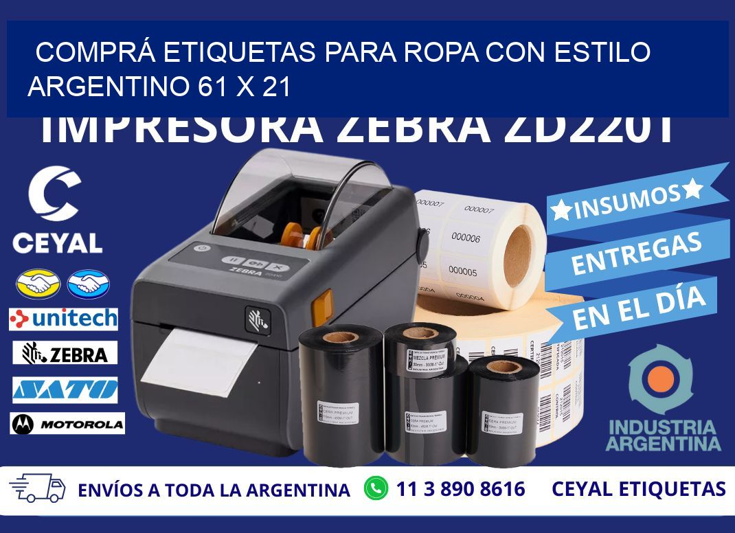 COMPRÁ ETIQUETAS PARA ROPA CON ESTILO ARGENTINO 61 x 21