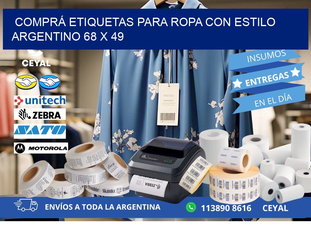 COMPRÁ ETIQUETAS PARA ROPA CON ESTILO ARGENTINO 68 x 49