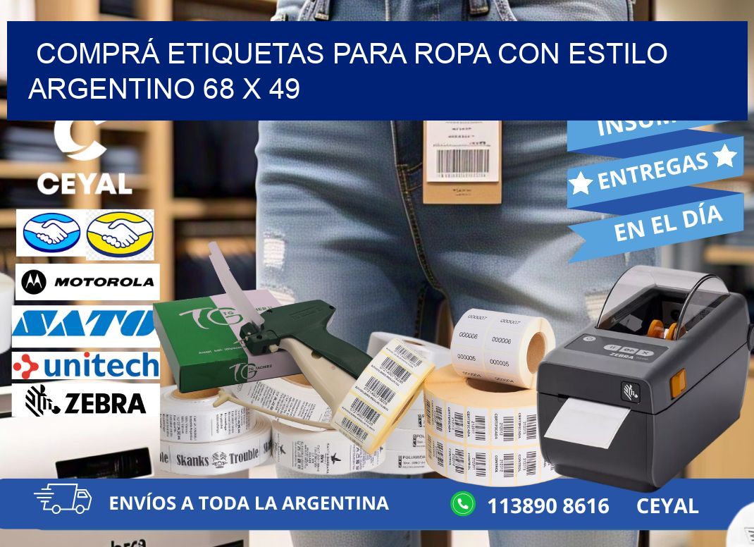 COMPRÁ ETIQUETAS PARA ROPA CON ESTILO ARGENTINO 68 x 49