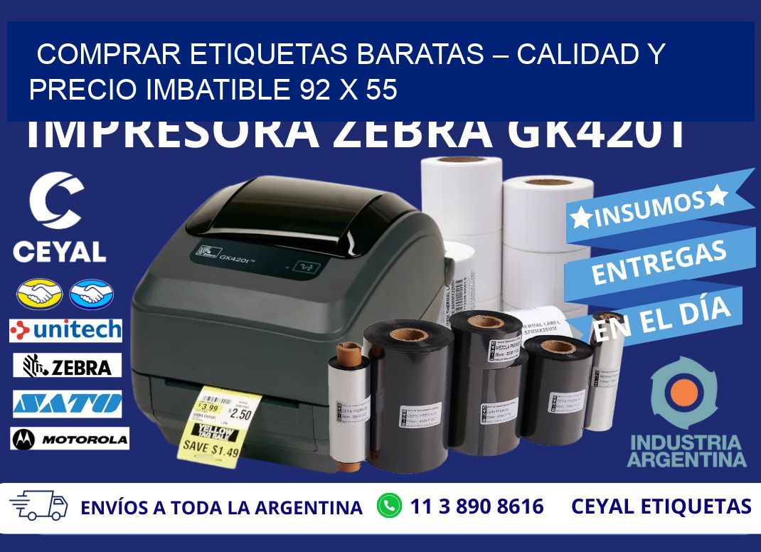 COMPRAR ETIQUETAS BARATAS – CALIDAD Y PRECIO IMBATIBLE 92 x 55