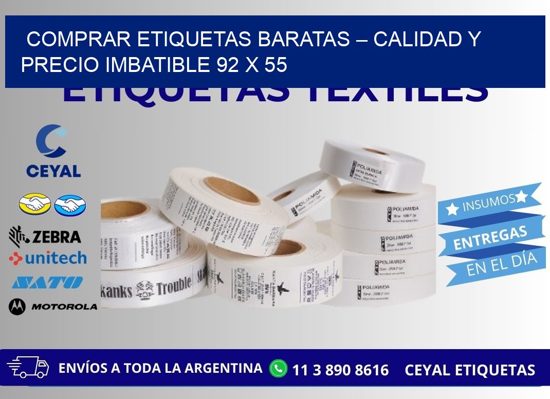 COMPRAR ETIQUETAS BARATAS – CALIDAD Y PRECIO IMBATIBLE 92 x 55