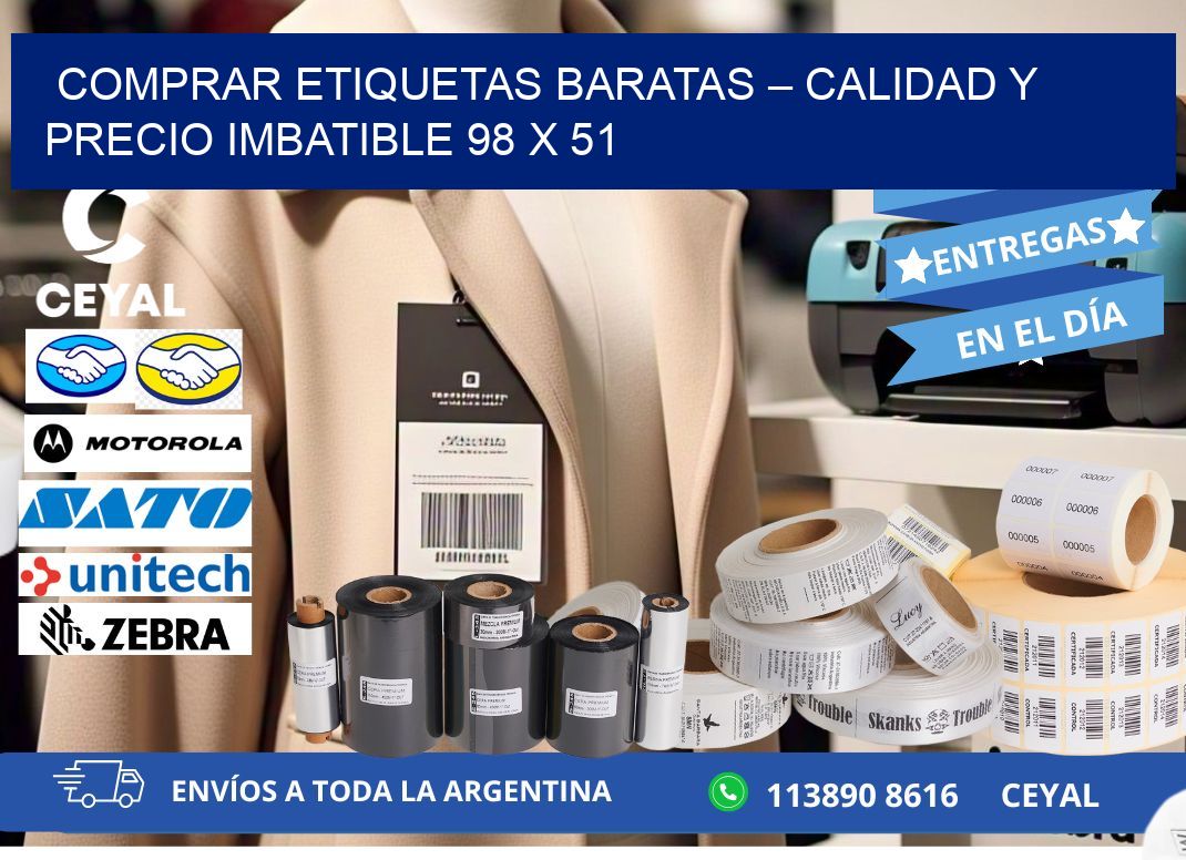 COMPRAR ETIQUETAS BARATAS – CALIDAD Y PRECIO IMBATIBLE 98 x 51