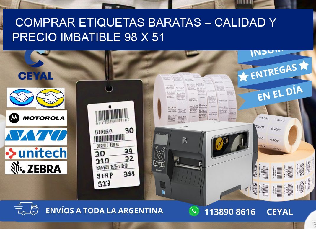 COMPRAR ETIQUETAS BARATAS – CALIDAD Y PRECIO IMBATIBLE 98 x 51