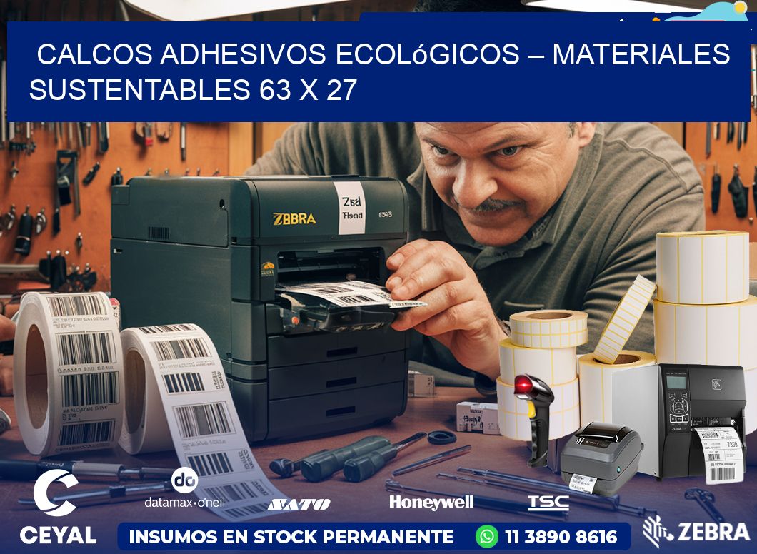 Calcos Adhesivos Ecológicos – Materiales Sustentables 63 x 27