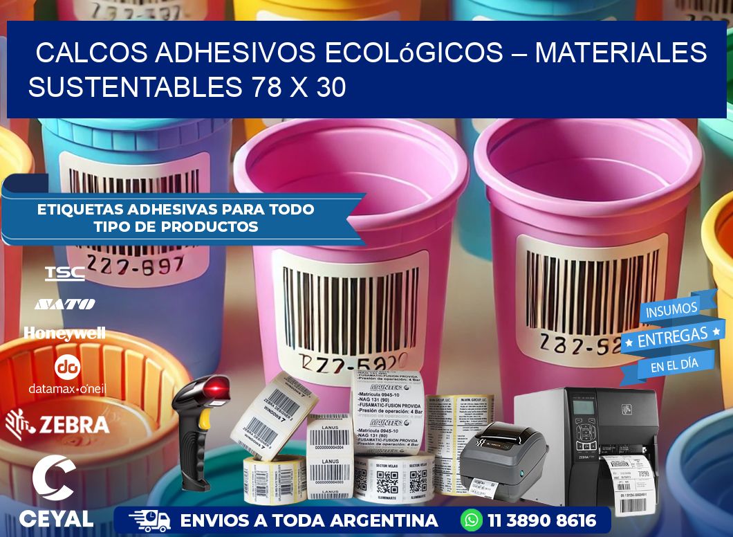 Calcos Adhesivos Ecológicos – Materiales Sustentables 78 x 30