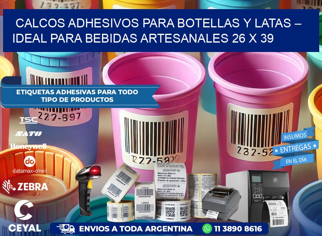 Calcos Adhesivos para Botellas y Latas – Ideal para Bebidas Artesanales 26 x 39