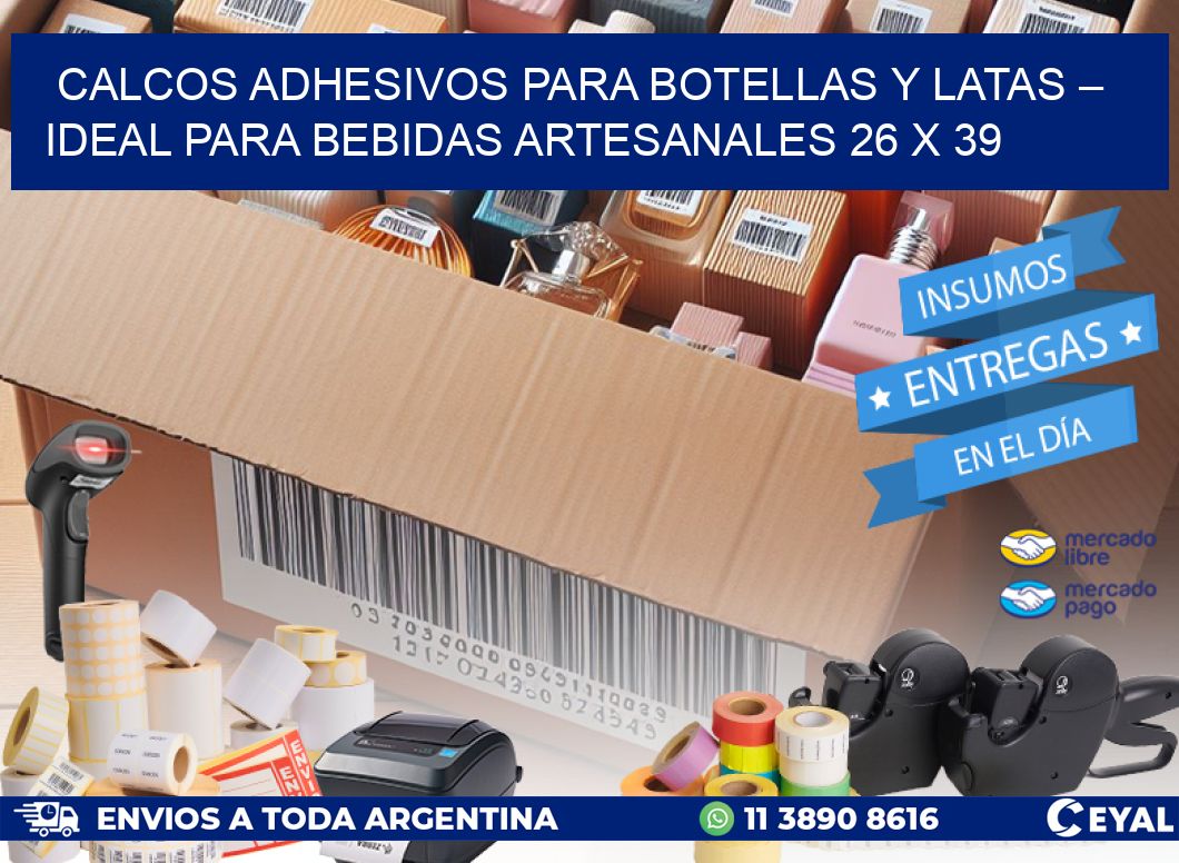 Calcos Adhesivos para Botellas y Latas – Ideal para Bebidas Artesanales 26 x 39