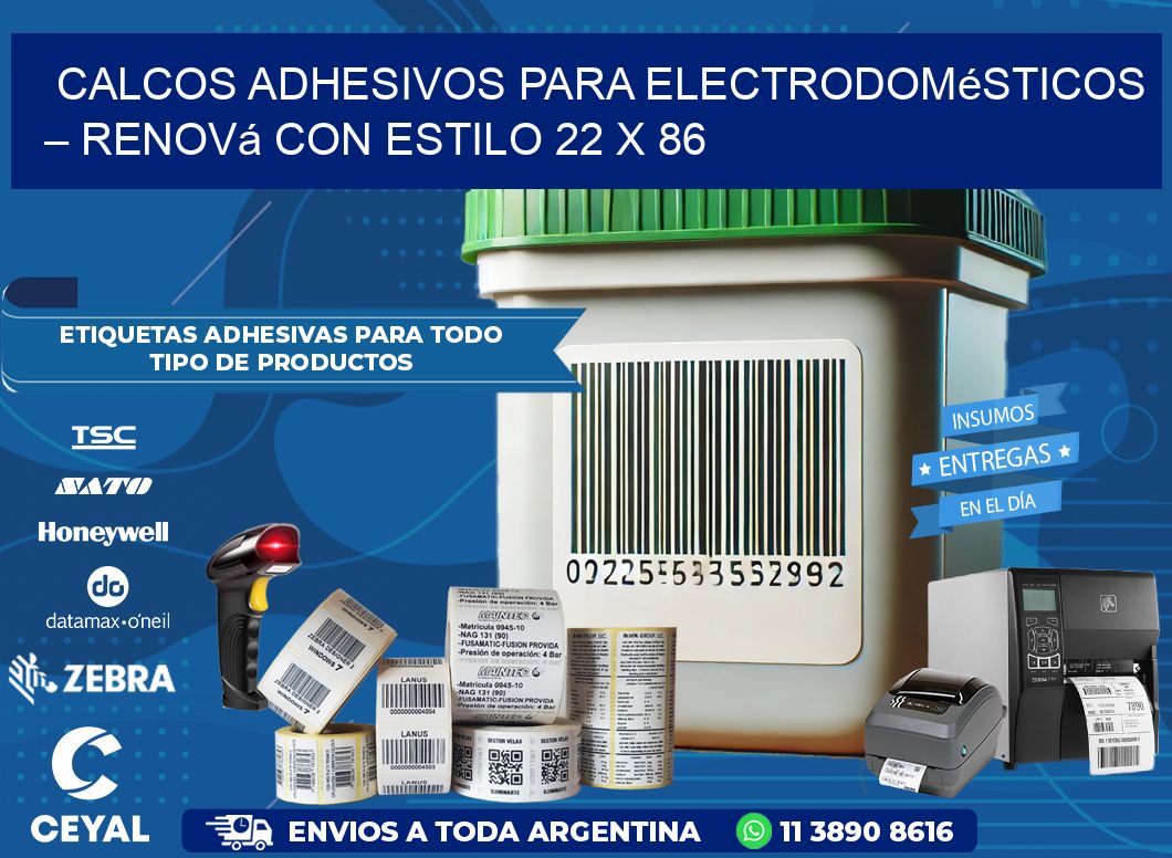 Calcos Adhesivos para Electrodomésticos – Renová con Estilo 22 x 86