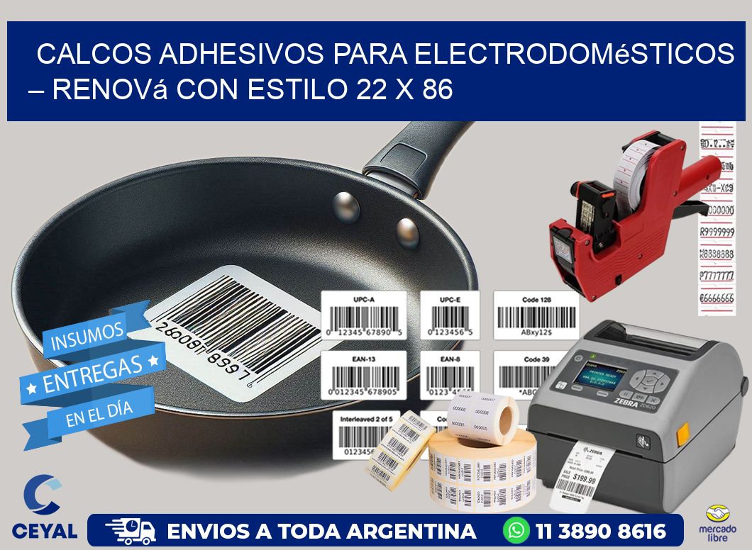 Calcos Adhesivos para Electrodomésticos – Renová con Estilo 22 x 86