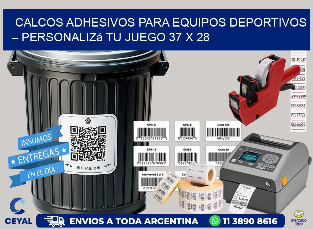 Calcos Adhesivos para Equipos Deportivos – Personalizá Tu Juego 37 x 28